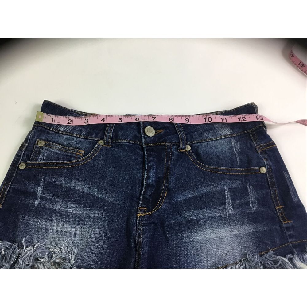 Celebrity Pink Denim booty Shorts Womens Size 1 distressed med rise Waist 26 - Picture 5 of 9